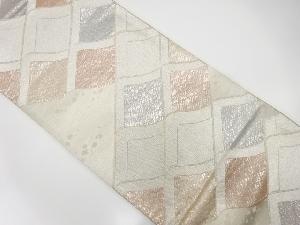 アンティーク　瓦に古典柄模様織り出し袋帯(材料)